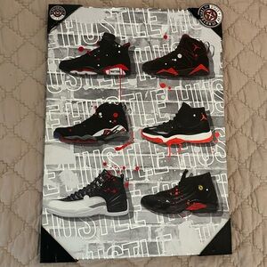 Sneaker Art Print Featuring Black & Red Jordans
